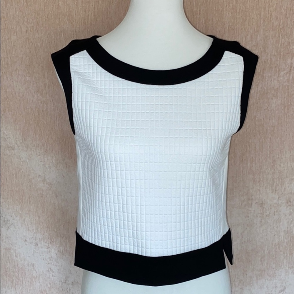 Banana Republic quilted black and white crop tank